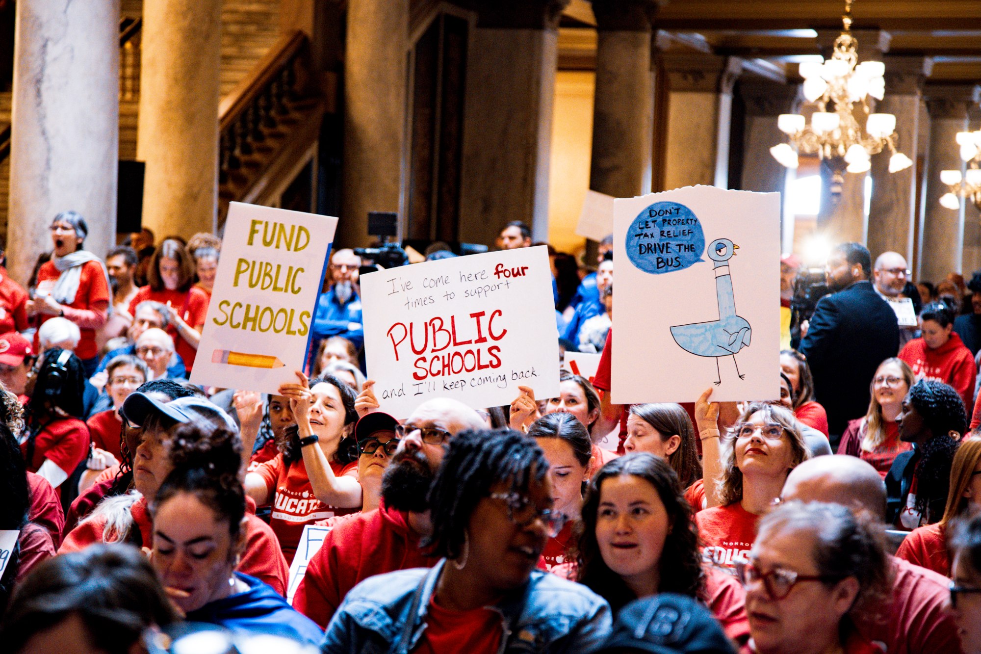 Educators gathered in the Statehouse